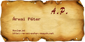 Árvai Péter névjegykártya
