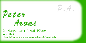 peter arvai business card