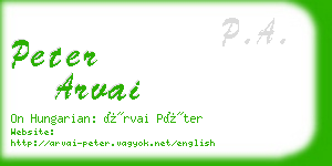 peter arvai business card